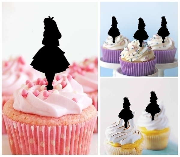 Laser Cut Alice\'s Adventures in Wonderland cupcake topper